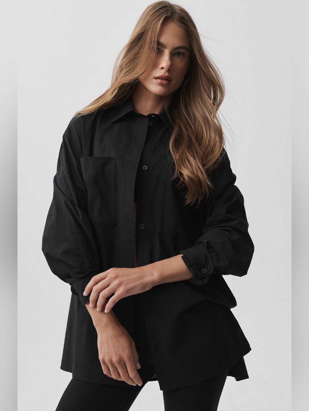 Alo Yoga Cotton Real Deal Button Up Long Sleeve - Picture 2 of 7